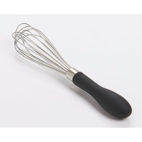 Schneebesen OXO GOOD GRIPS, schwarz (edelstahl, schwarz), B:3,2cm, Edelstahl, Schneebesen, kompakte Größe von 18,5 cm