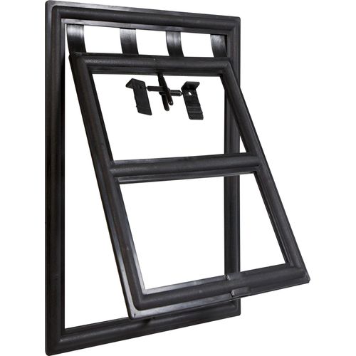 Katzenklappe WINDHAGER, schwarz, B:24cm H:29cm, Kunststoff, Tierklappen, für Insektenschutz Rahmentüren, 20x25 cm