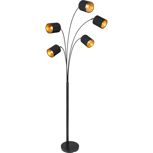 Globo Lighting Stehleuchte Metall schwarz matt, 5x E14
