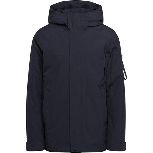 Elvine Winterjacke Barnard dunkelblau einfarbig Reißverschluss + Knopf normale Passform Kapuze