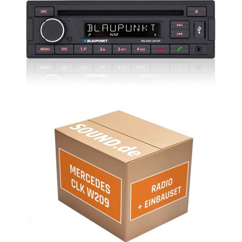 Autoradio Einbaupaket Blaupunkt Milano 200 BT passend für Mercedes CLK W209 MoPf | Bluetooth USB