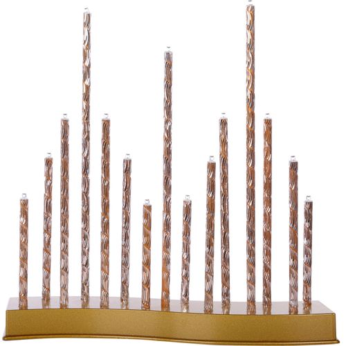 Dekoobjekt, gold (goldfarben), B:7cm H:31cm, MYFLAIR MÖBEL & ACCESSOIRES, Dekofiguren, Lichterbogen mit 15 LED's, Höhe ca. 31 cm, Weihnachtsdeko