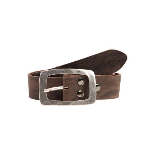 Ledergürtel, Damen, Gr. 115, braun (dunkelbraun), Rindsleder, RETTUNGSRING BY SHOWROOM 019, unifarben, klassisch, Gürtel, im rustikalen Jeans-Look