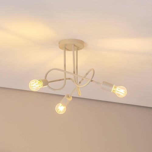 Deckenleuchte Oxford, sand, Ø 44 cm, Metall, 3-flammig, E27