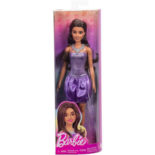Barbie Puppe Barbie Fashionista Puppe im Paillettenkleid mit Satinrock