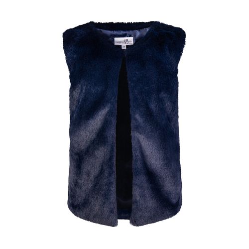 Plüschweste HAPPY GIRLS, Mädchen, Gr. 128, blau (navy), Plüsch, Obermaterial: 100% Polyester. Futter: 100% Polyester, unifarben, modisch, regular fit hüftbedeckend, Rundhals, Westen, mit kleinem Knopfverschluss am Hals