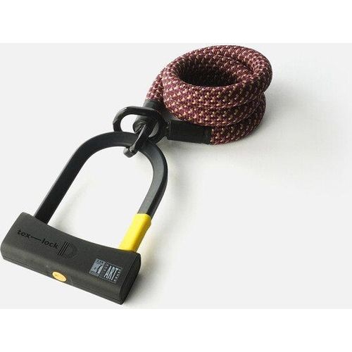 tex-lock eyelet Textilschloss mit Ösen inkl. D-lock Bundle Bügelschloss chateau red 160 cm