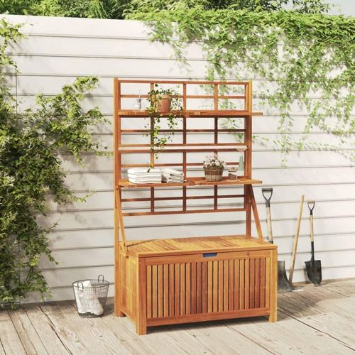 Ankonbej Truhe mit Rankgitter 99x50x160 cm Massivholz Akazie