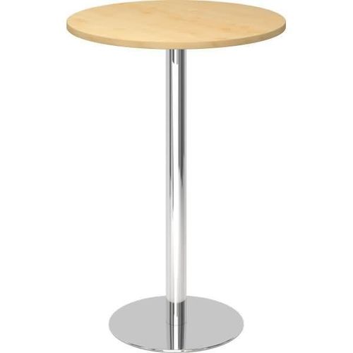 BISTRO H80R C - System Konferenztisch Ahorn Chrom Ø 80