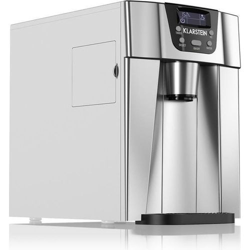 Klarstein Eiswürfelmaschine Klein, 2 L Eiswürfelbereiter & Wasserspender, Eiswürfelmaschine für 12 kg Große und Kleine Eiswürfel, Schnelle Mini-Eiswürfelmaschine, Eiswürfelbereiter mit Alarm