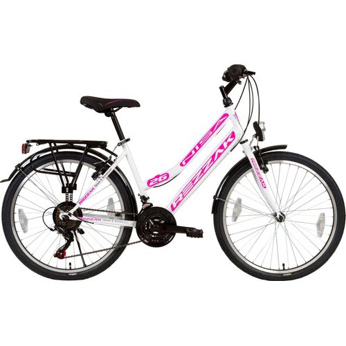 26 Zoll Fahrrad Damen Mädchen Fahrrad city bike rad 21 Gang shimano Weiss pink neu
