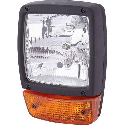 Scheinwerfer Anbau AMP gelb mit Glühlampen 12V HELLA 1SA 996 120-471