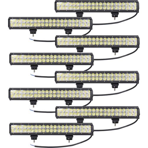 Greenmigo 8X 126W LED Arbeitsscheinwerfer weiß 12V 24V Flutlicht Reflektor Work Light Bar Scheinwerfer Arbeitslicht Offroad Arbeitslampe für Traktor