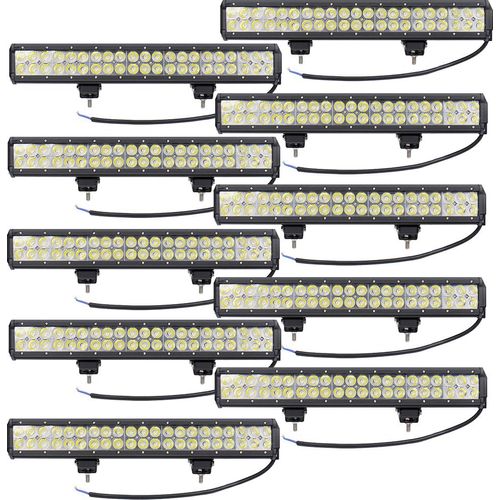 Greenmigo 10X 126W LED Arbeitsscheinwerfer weiß 12V 24V Flutlicht Reflektor Work Light Bar Scheinwerfer Arbeitslicht Offroad Arbeitslampe für Traktor
