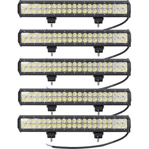 Greenmigo 5X 126W LED Arbeitsscheinwerfer weiß 12V 24V Flutlicht Reflektor Work Light Bar Scheinwerfer Arbeitslicht Offroad Arbeitslampe für Traktor