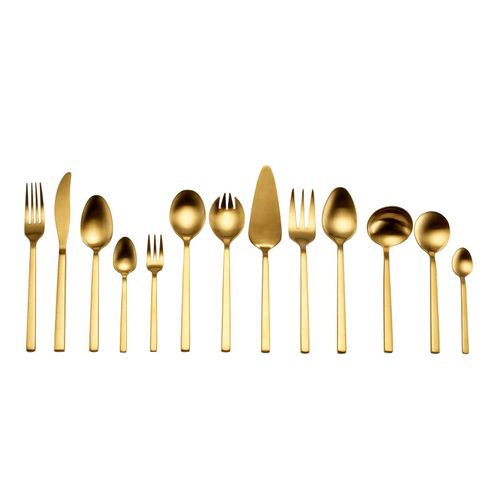 ECHTWERK Tafelbesteck Set LINUS - mattiert 68tlg , Farbe:Gold