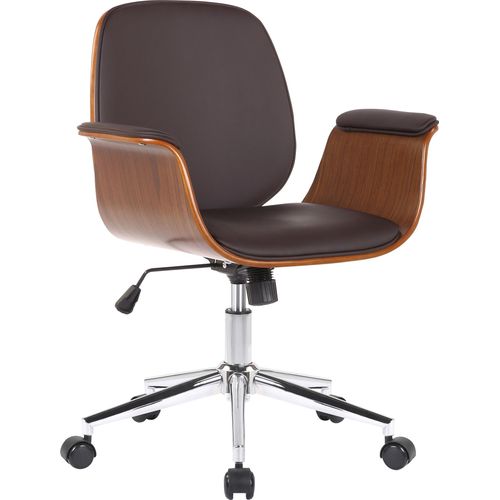 Bürostuhl HLO-CP52 Kunstleder walnuss/braun