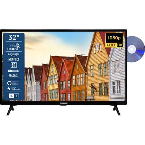 TELEFUNKEN XF32SN550SD 32 Zoll Fernseher / Smart TV (Full HD, HDR, Triple-Tuner, DVD-Player) - Inkl. 6 Monate HD+