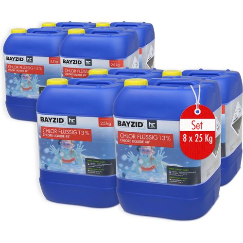8x25 kg BAYZID® Flüssigchlor 13% zur effektiven Pool Desinfektion