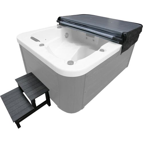 HOME DELUXE - Zubehörset MARBLE - Thermoabdeckung und Treppe I Außen Whirlpool Abdeckung Einstiegsleiter