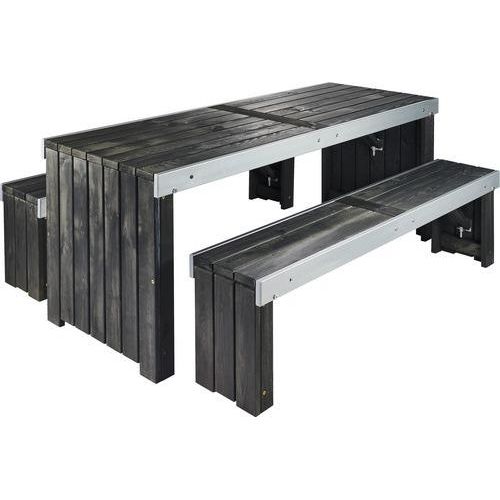 Gartenmöbelset Provence Holz 8-Sitzer 3-teilig, grau