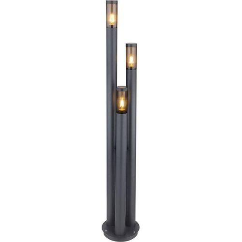 LED Stehleuchte, 3-Flammig, Edelstahl, anthrazit, rauch, H 170 cm