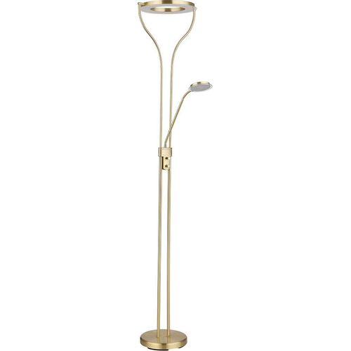 LED Deckenfluter, Messing, Dimmer, Lesespot, H 194 cm