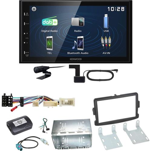 Kenwood DMX129DAB DAB+ Bluetooth USB Einbauset für Renault Captur Master