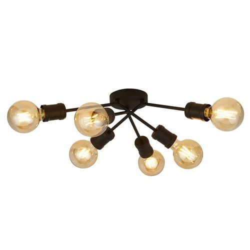Dance 6Lt Ceiling Light, Sand Black