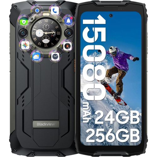 Blackview BV9300 Pro(24GB+256GB) Outdoor Smartphone Ohne Vertrag, 6.7'' FHD+ 120Hz 1.32'' Zurück Dsiplay Outdoor Handy, 15080mAh 33W, 64MP+32MP, NFC