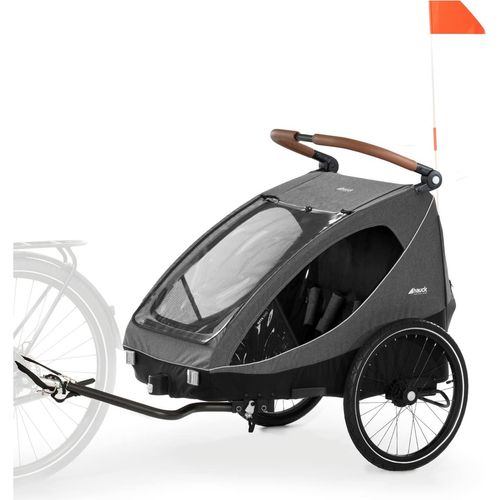 Hauck Dryk Duo Melange Fahrradanhänger Kinderfahradanhänger Kinderanhänger Grey