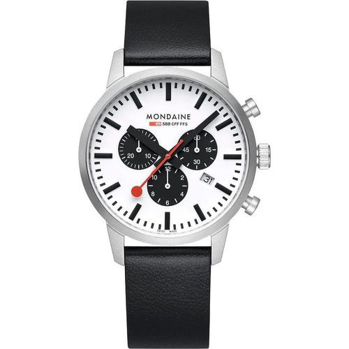 Mondaine Herren Uhr Chronograph Armbanduhr 41 mm MSD.41410.LBV Leder