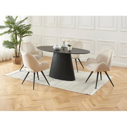 Esstisch - 6 Personen - MDF - Schwarz - ANTELADA