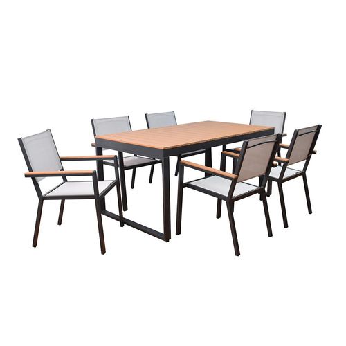 HOME DELUXE Garten-Sitzgruppe SIERA SEDIA aus robustem Aluminium | Gartenmöbel, Gartengarnitur, Balkontisch, Terrassenmöbel