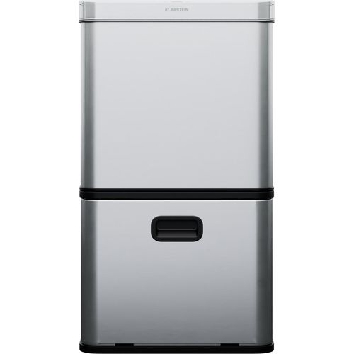 Klarstein Touchless Sensor-Mülleimer - 56L Küchen-Abfalleimer mit Bewegungssensor, 3-in-1-Mülleimer, Trennsystem, Soft-Close, Edelstahl, hygienisch