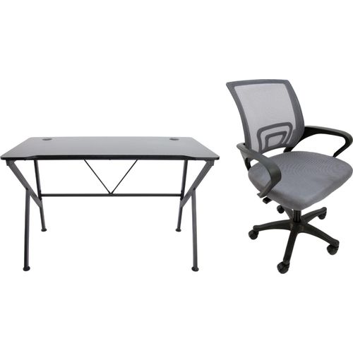 Kombi-Gaming-Tisch + Stuhl-Set Argo Grey