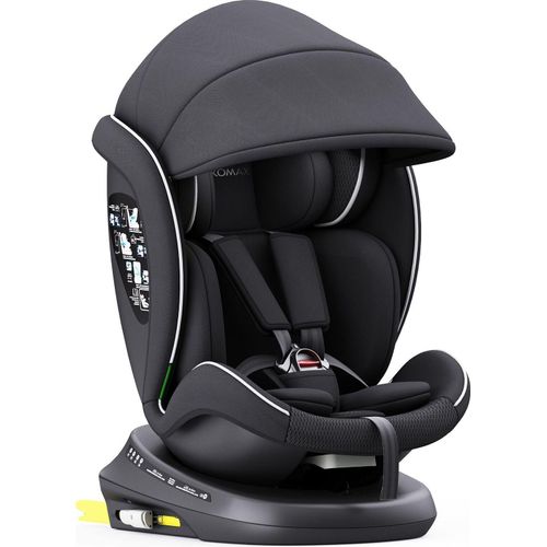 XOMAX 946i Auto Kindersitz drehbar 360° Grad, mit Isofix und Alarmsystem, Gruppe 0+, 1, 2, 3, Reboarder, 0 bis 36 kg, 0 - 12 Jahre / ECE R129,Farbe:Schwarz