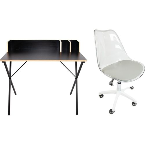 Set aus Luna Black Schreibtisch + Roma Stuhl