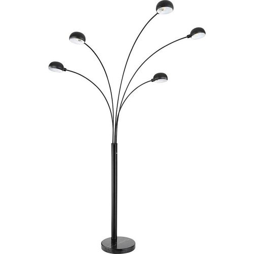 Stehlampe, Marmor, schwarz, 5-Flammig, H 200 cm
