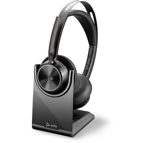 Poly Voyager Focus 2 USB-C Stereo-Headset USB-C/A-Adapter - mit Ladestation -