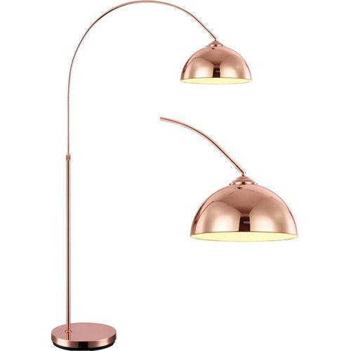 LED Bogenleuchte, Kupfer, Fußschalter, H 196 cm