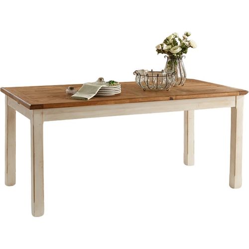 MEXIKO Esstisch 170x85 weiß / Top honig