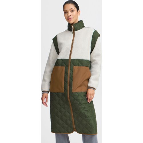 The Jogg Concept JCBERRI Damen Jacke Fellimitatjacke Lange Steppjacke mit Stehkragen Reißverschluss Eingrifftaschen Relaxed fit