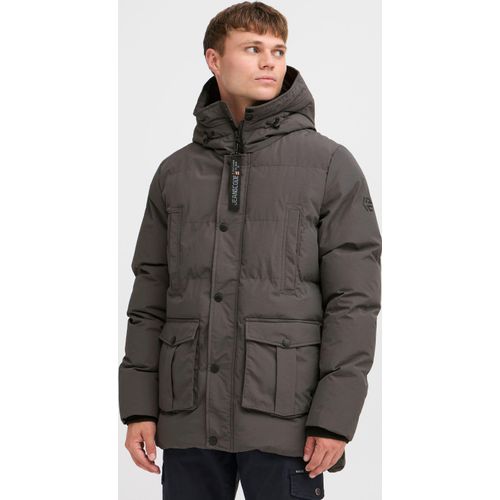 INDICODE IDSticks Herren Steppjacke Winterjacke Jacke mit Kapuze regulierbarem Elastikband hohem Kragen Eingrifftaschen Label-Details Regular fit