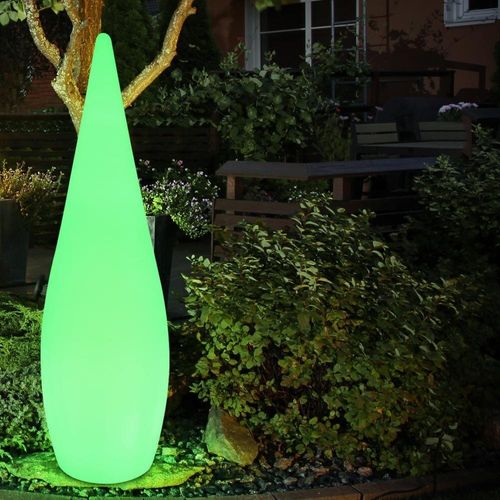 RGB LED Steckleuchte, Tropfen-Design, weiß, H 80 cm