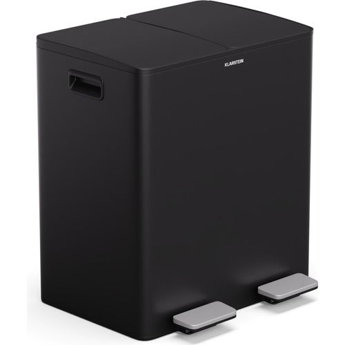 Klarstein EcoVista Mülleimer - 40L Abfalleimer mit 2 Fächern & 3L Komposteimer, Soft-Close, Edelstahl, Küchen-Abfalleimer, Mülltrennsystem