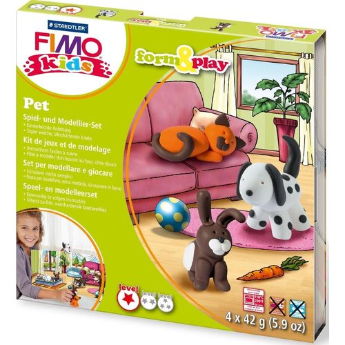 Modelliermasse Fimo Kids Form & Play Pets Packung mit 5 Stück