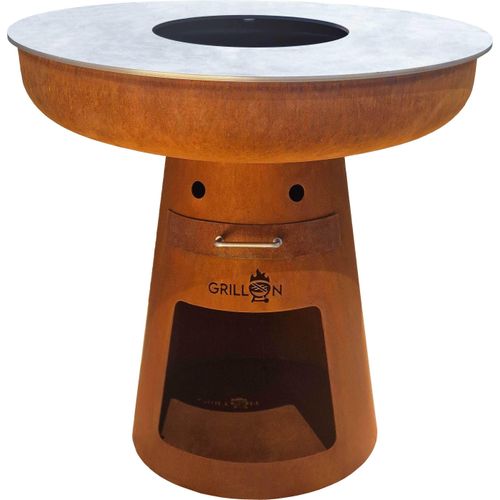 Dreamgarden Grill CIRCLE Feuerplatte ohne Grillrost Feuerschale Feuerkorb Grillplatte Feuerstelle Grillring rostig Feuerplattengrill BBQ