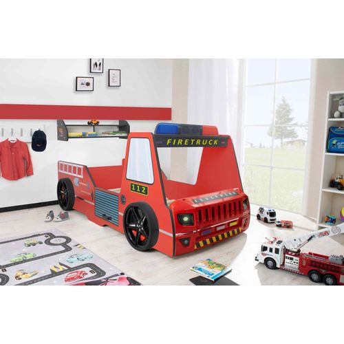 Autobett Kinder 90x200 cm Feuerwehrbett 