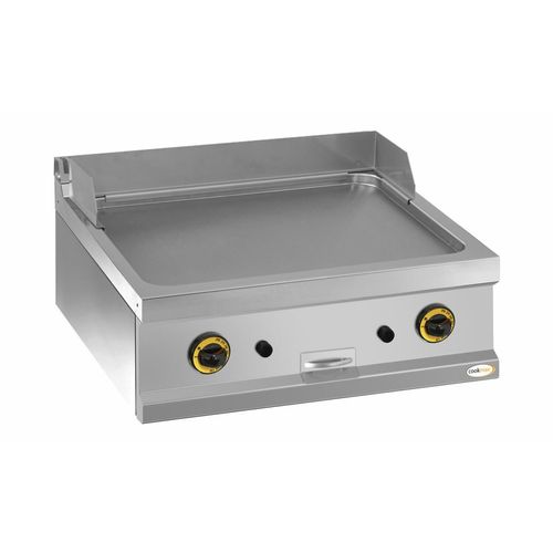 orange Gas-Grillplatte glatt 2 Heizzonen 700 x 700 x 250 mm